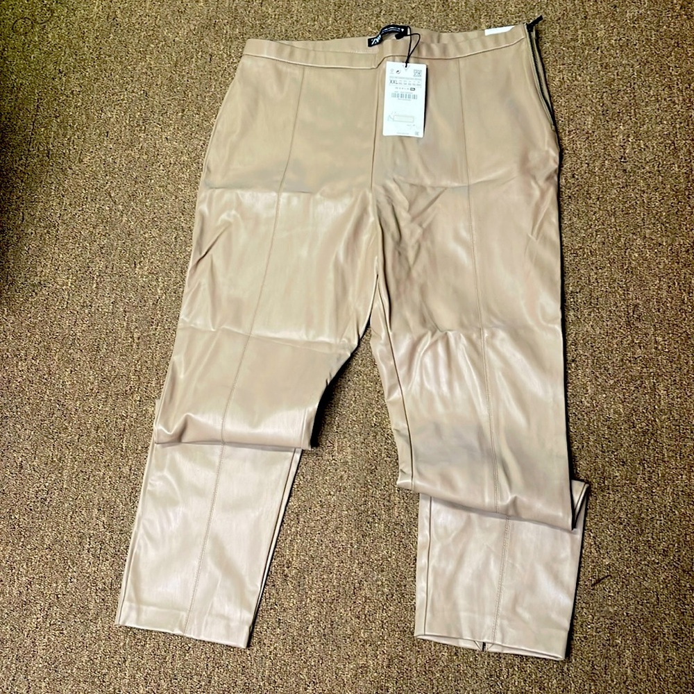 Zara leather pants for women stretchy
